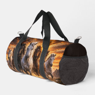 Sac De Sport Timbre Sauvage – Art de Chevaux Majestueux en Cour