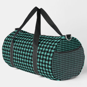 Sac De Sport Tissu Tissé Noir Sarcelle Grand