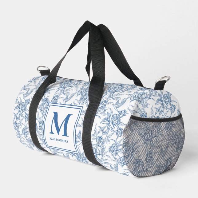 Sac De Sport Toile Monogram française bleue (Coin droit)