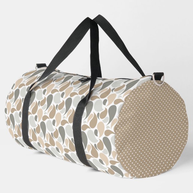 SAC DE SPORT TONS BROWN & GRAND TEARDROPS & POIS (Coin gauche)