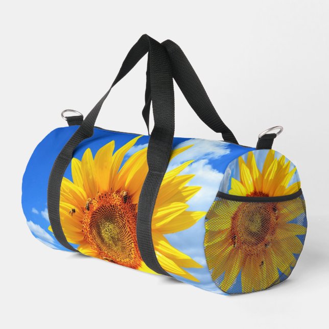 Sac De Sport Tournesol jaune et abeilles Ciel bleu (Coin droit)
