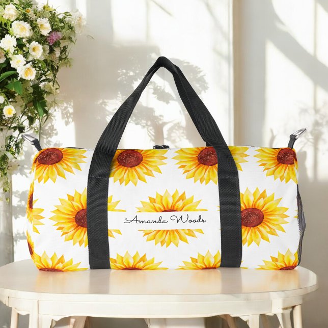 Sac De Sport Tournesol jaune Floral blanc (Créateur téléchargé)