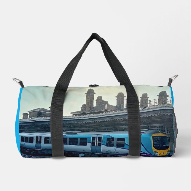 Sac De Sport Train bleu clair et jaune (Recto)