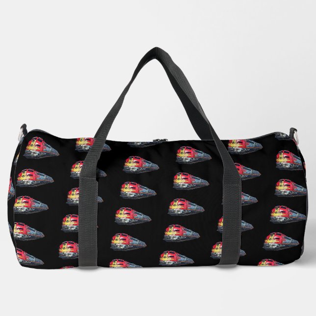 Sac De Sport Train diesel pour ventilateur ferroviaire sur noir (Recto)