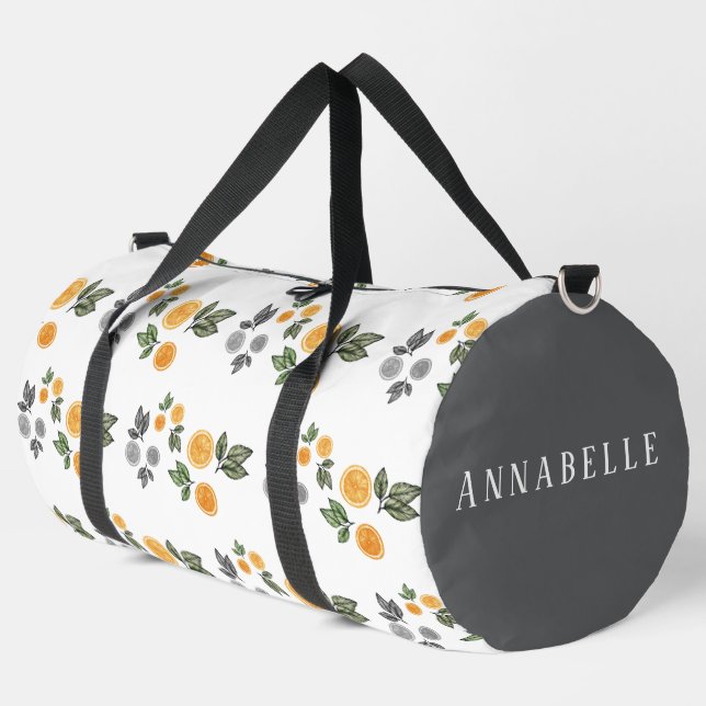 Sac De Sport Tranches de fruits orange botaniques (Coin gauche)