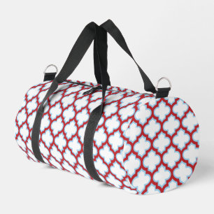 Sac De Sport Trellis blanc et rouge, treillis, Quatrefoil