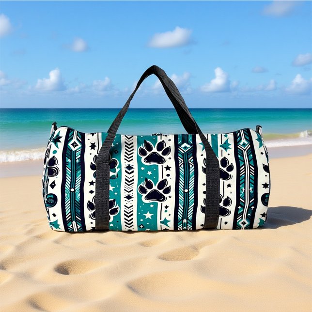 Sac De Sport Tribal Paw Print Sarcelle  (Créateur téléchargé)