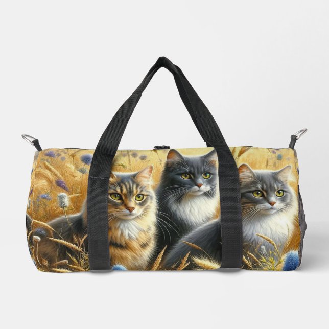 Sac De Sport Trois Chats / Amateur de Chat  (Recto)