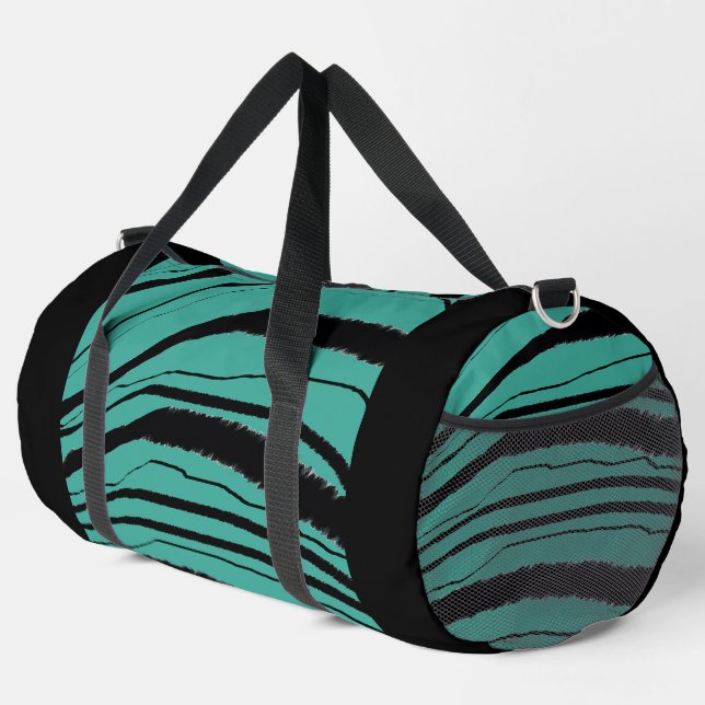 Sac De Sport Turquoise + Bande d'animal noir Sport sportif Voya (Coin droit)