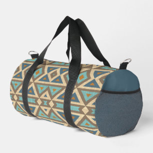 Sac De Sport Turquoise bleu turquoise orange Brown Art tribal