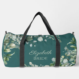 Sac De Sport Turquoise vert et blanc eucalyptus marié grand duf