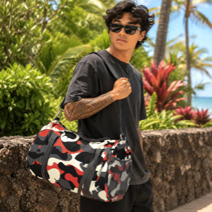 Sac De Sport Ulua Papio Camo Hawaïen Rouge Noir