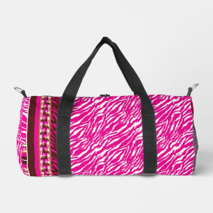 Sac De Sport Un motif floral complexe en rose et blanc, art