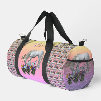 Sac De Sport Unicorne Et Papillons Animal Personnalisé