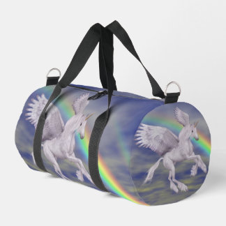 Sac De Sport Unicorne volant au-dessus du arc-en-ciel