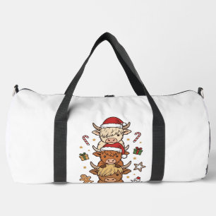 Sac De Sport Vache des Highlands de Noël Gravure Vintage Des