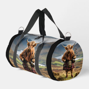 Sac De Sport Vache des Highlands écossais sonnant de la cornemu