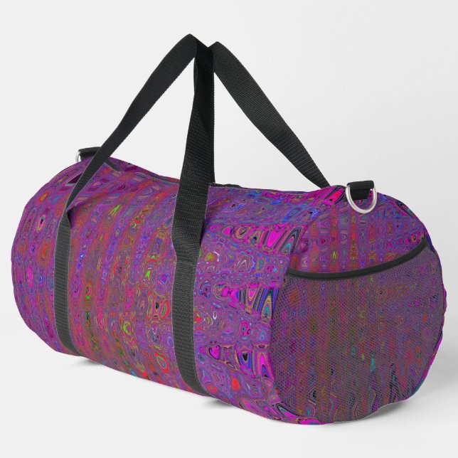 Sac De Sport Vagues Atomiques Rétro Magenta Groovy Psychédéliqu (Coin droit)