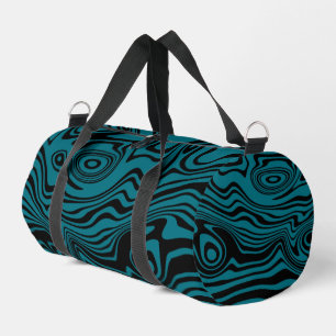 Sac De Sport Vagues personnalisées en noir et bleu Couleurs per
