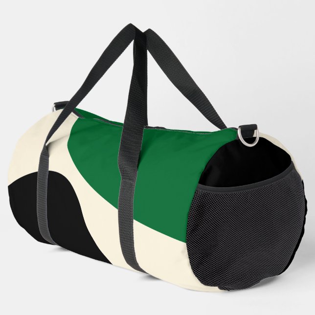 Sac De Sport Vagues simples 4 en vert, crème et noir (Coin droit)