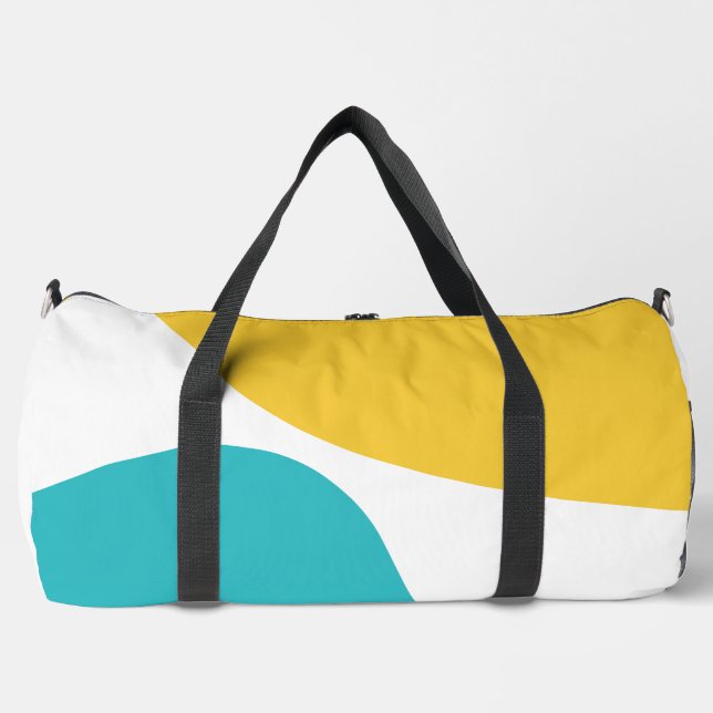 Sac De Sport Vagues simples 4 - Turquoise et Jaune (Recto)