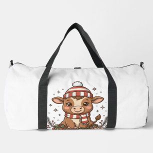Sac De Sport Veau de Noël mignon avec cadeaux Vintage Vector_1