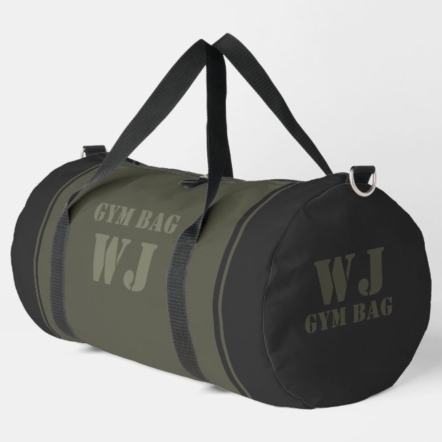 Sac de sport vert militaire personnalisable (Coin gauche)