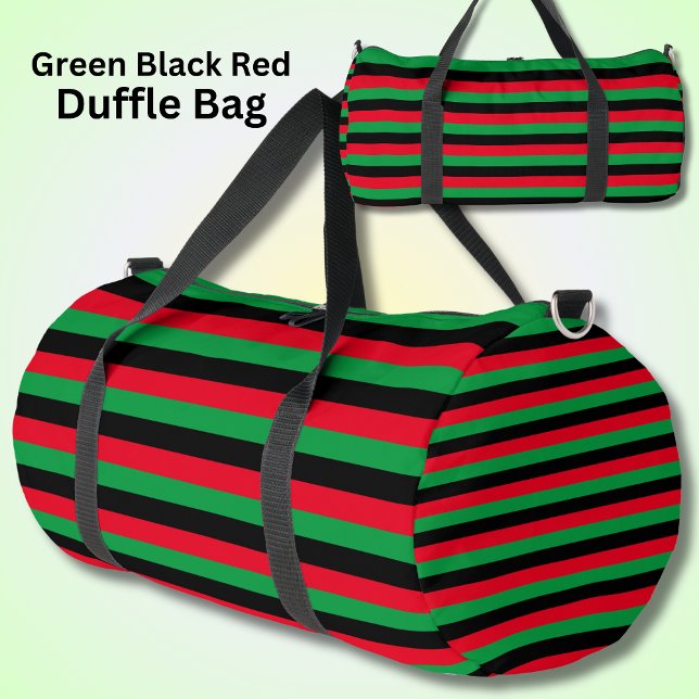 Sac De Sport Vert Noir Rouge Mince Rayé  (Créateur téléchargé)