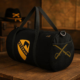 Sac De Sport Vétéran de la 1re division de cavalerie - Noir