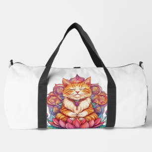 Sac De Sport Vibes de chat zen � Kitty méditant psychédélique