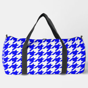 Sac De Sport Vichy bleu blanc à carreaux pied de poule