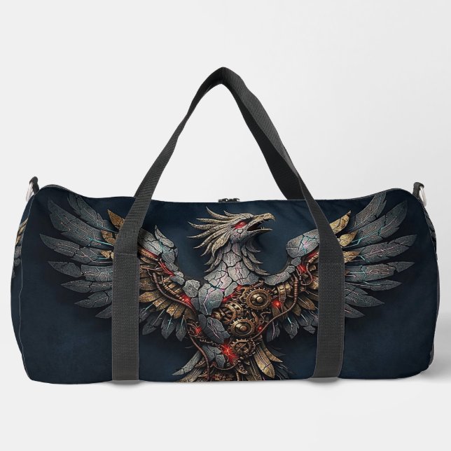 Sac De Sport Vintage Cyber-Phoenix:Aged Gold & Neon Mythic Bird (Recto)