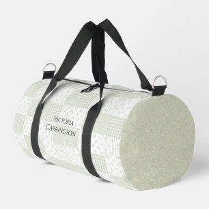 Sac de sport vintage floral vert sauge patchwork