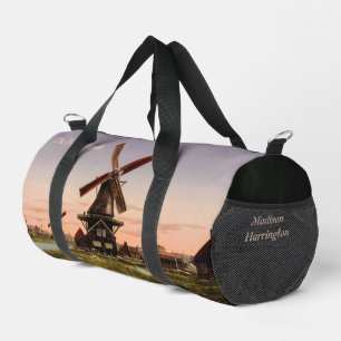 Sac De Sport Vintage néerlandais Windmills nom et texte personn
