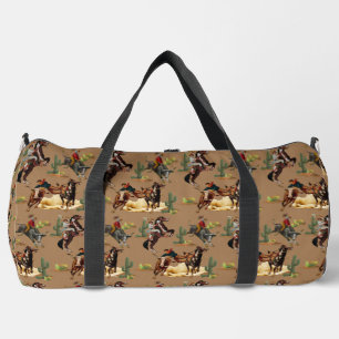 Sac De Sport Vintage Western Rodeo Événements Cowgirl Cowboy