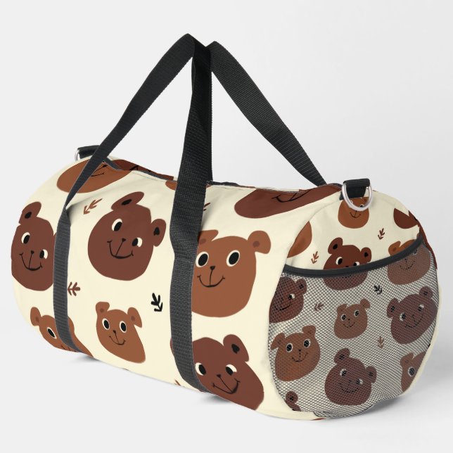 Sac De Sport Visage drôle d'ours (Coin droit)
