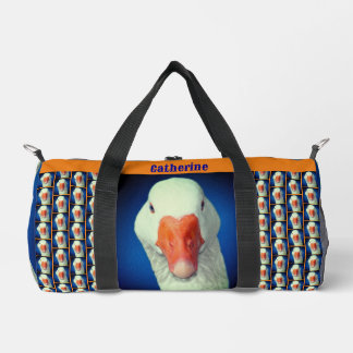 Sac De Sport Visage personnalisé d'oie blanche mignonne