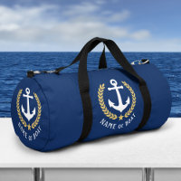 Votre bateau ou nom Ancre Gold Laurel Star Navy