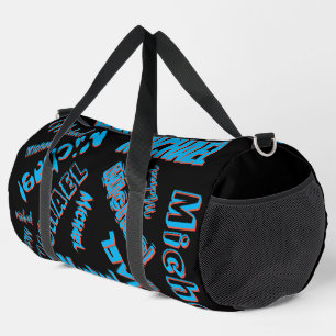 Sac De Sport Votre nom motif monogramme bleu rouge noir