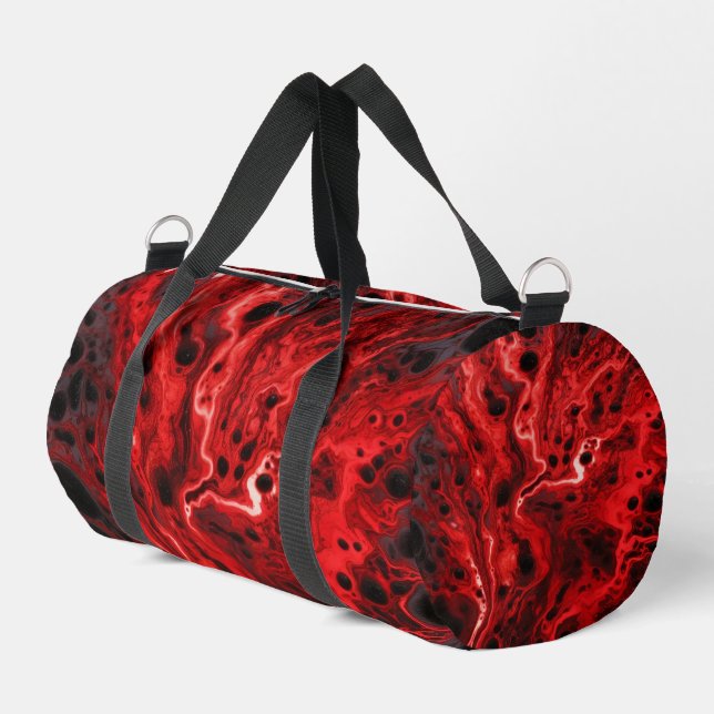 Sac De Sport Weekender Tourbillons Abstraits Rouge Noir (Coin gauche)