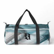 White Small Gym Bag Tendance Océan Bleu Abstrait