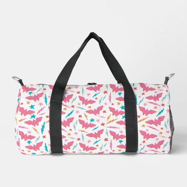 Sac De Sport Wonder Woman Logo Rose et Motif Éclair (Recto)