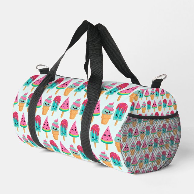 Sac De Sport Yummy Ice Cream Trio Vibe été Motif (Coin droit)