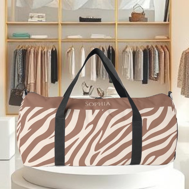 Sac De Sport Zebra Print-Mocha Mousse (Zebra Print-Mocha Mousse Duffle Bag)