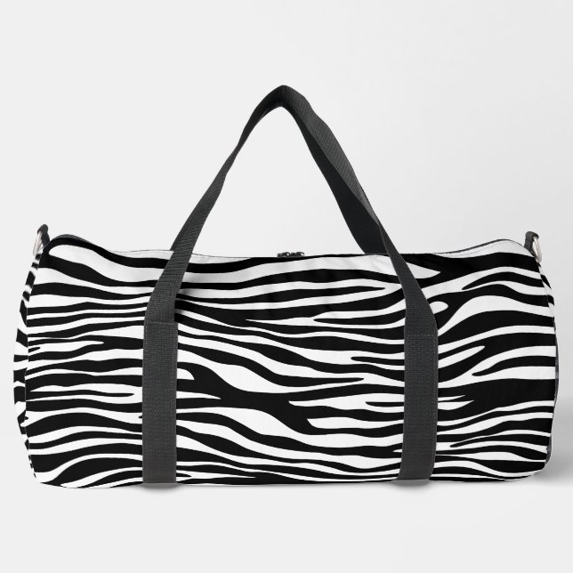 Sac De Sport Zebra Print, Zebra Stripes, Noir Et Blanc (Recto)