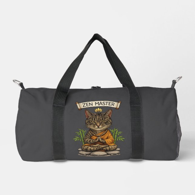 Sac De Sport Zen Master Cat Funny Chill Gray Tabby Cat Gift  (Recto)