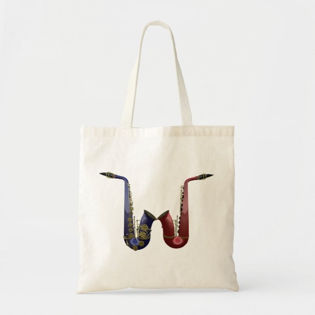 Sac de toile de deux saxophones (Devant)