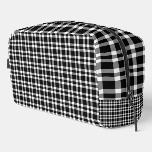 Sac de toilette à carreaux noir et blanc