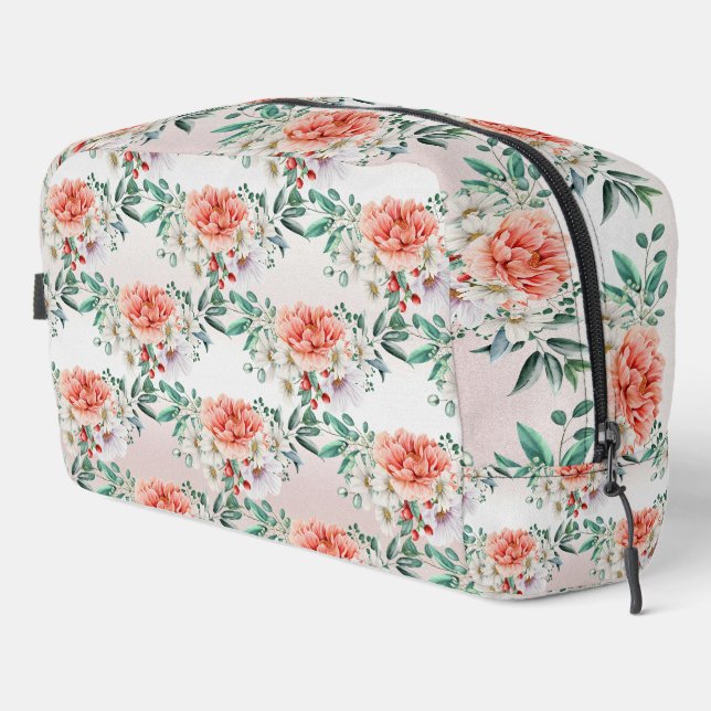 Sac de toilette à fleurs Watercolor Peony (Coin droit)