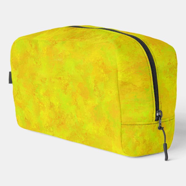 Sac de toilette à motif abstrait jaune orange vert (Coin droit)